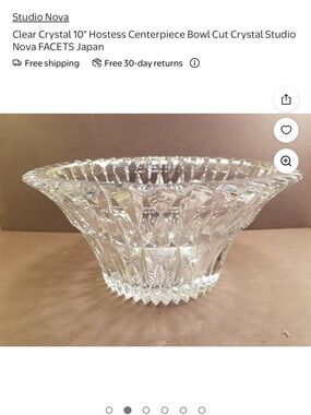 Studio Nova Clear Cut Crystal Flared Centerpiece Bowl
